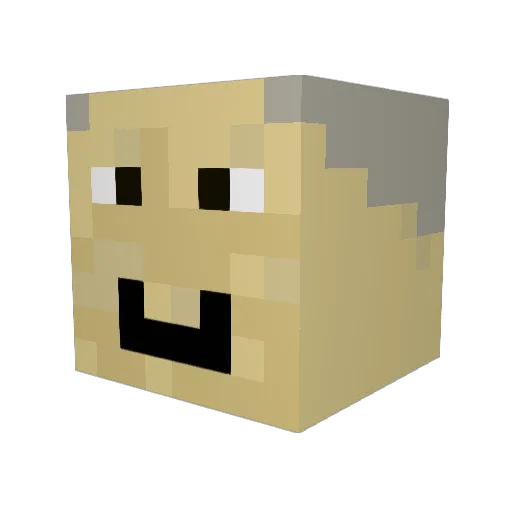 SestoE Minecraft avatar head, 3D render