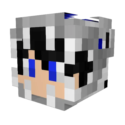 Sete7 Minecraft avatar head, 3D render