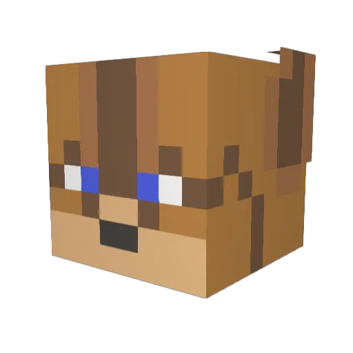 SethGreug Minecraft avatar head, 3D render