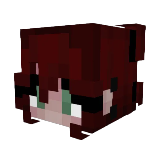 Setsuki Minecraft avatar head, 3D render