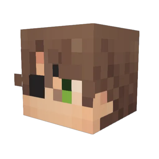 Setsuna02 Minecraft avatar head, 3D render