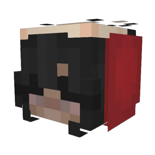 Setsunia Minecraft avatar head, 3D render