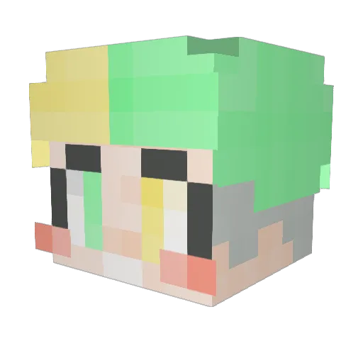 Seungdal Minecraft avatar head, 3D render