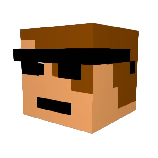 SevenAMedia Minecraft avatar head, 3D render