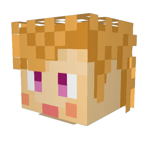 SevenBaby Minecraft avatar head, 3D render
