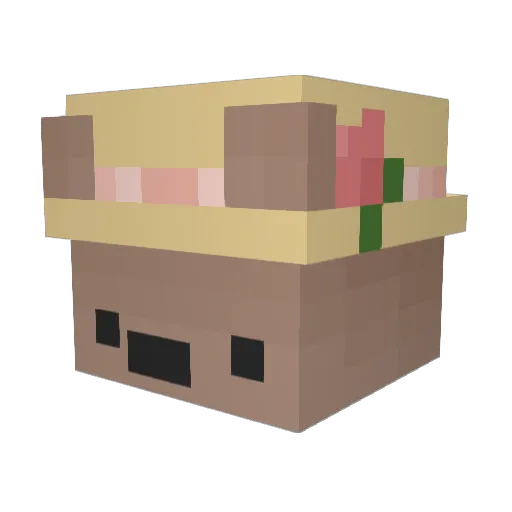 SevenChoi Minecraft avatar head, 3D render