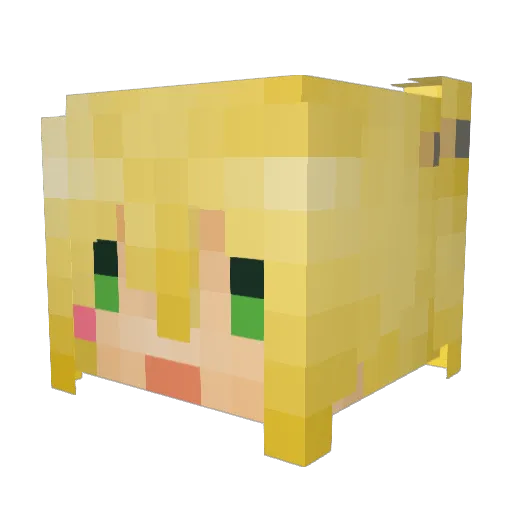 Seven_VII Minecraft avatar head, 3D render