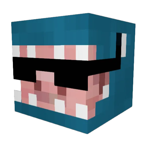 Sevennnn Minecraft avatar head, 3D render