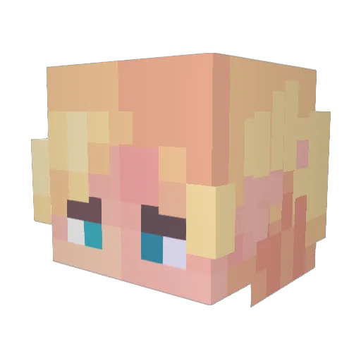 Seventales Minecraft avatar head, 3D render