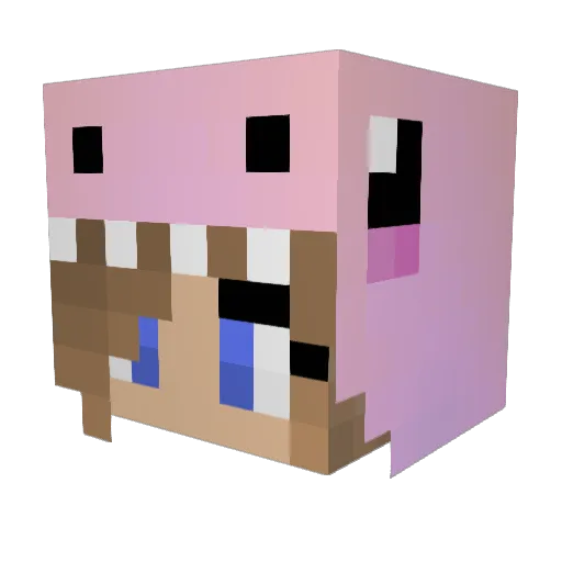 Seventy7Nukes Minecraft avatar head, 3D render