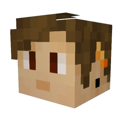 Sevieria Minecraft avatar head, 3D render