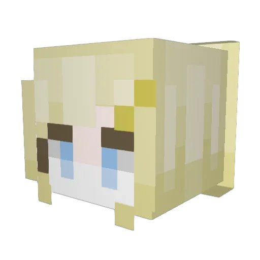 Sevilia Minecraft avatar head, 3D render