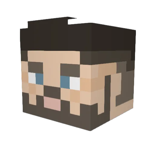 Seviro Minecraft avatar head, 3D render