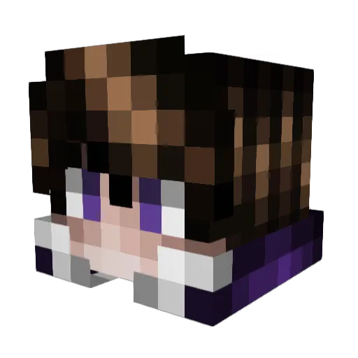 Sevr_Top Minecraft avatar head, 3D render