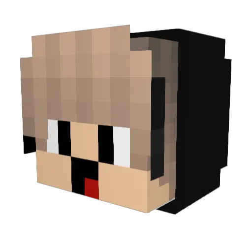 Sevvvvvvv Minecraft avatar head, 3D render