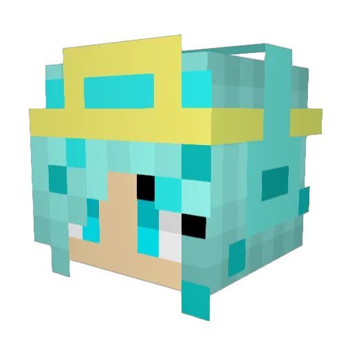 Sexbot Minecraft avatar head, 3D render