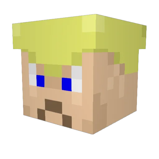 SexiLexi Minecraft avatar head, 3D render