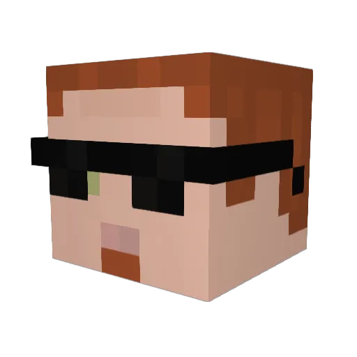 Sexia Minecraft avatar head, 3D render