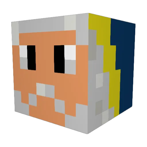 Seymoo Minecraft avatar head, 3D render