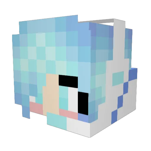 Seyoung Minecraft avatar head, 3D render