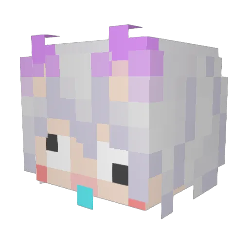 Seyyu Minecraft avatar head, 3D render