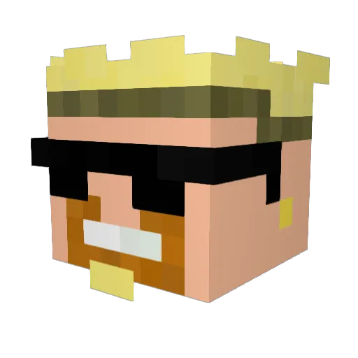 SgtViolation Minecraft avatar head, 3D render
