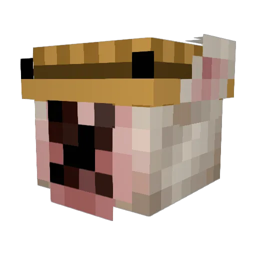 Sguare Minecraft avatar head, 3D render