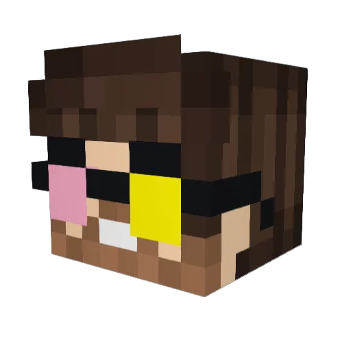 Sh0rtwood Minecraft avatar head, 3D render
