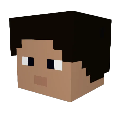 ShAdventurer Minecraft avatar head, 3D render