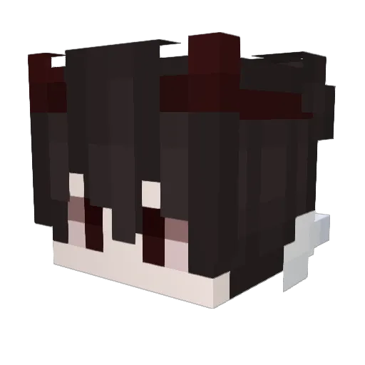 ShaBai Minecraft avatar head, 3D render