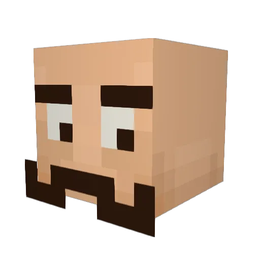 Shaalek Minecraft avatar head, 3D render