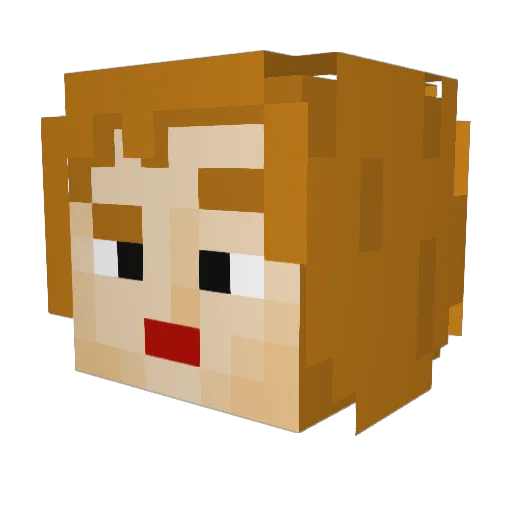 Shaarka Minecraft avatar head, 3D render