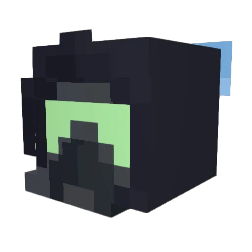 ShabbySushi Minecraft avatar head, 3D render