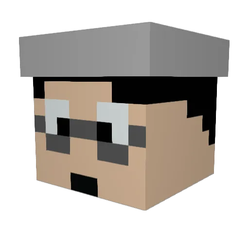 ShacoLi Minecraft avatar head, 3D render
