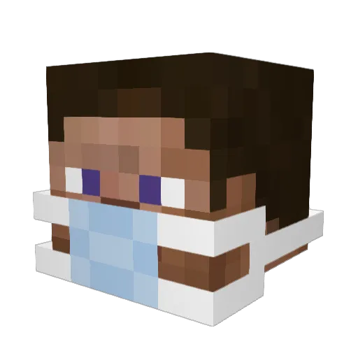 Shaddels Minecraft avatar head, 3D render