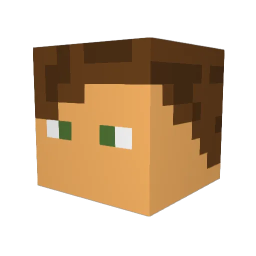 Shader22 Minecraft avatar head, 3D render