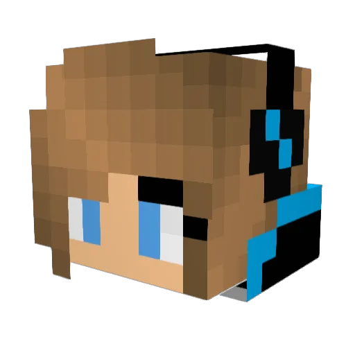 Shadow7a Minecraft avatar head, 3D render