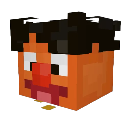ShadowDave2 Minecraft avatar head, 3D render