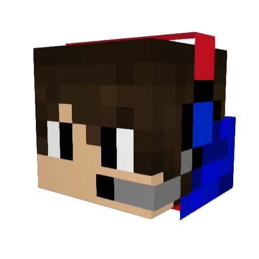 ShadowFan77 Minecraft avatar head, 3D render