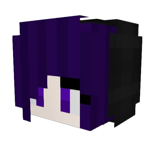 ShadowGirl_x Minecraft avatar head, 3D render