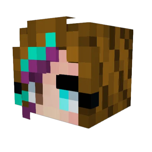 ShadowPearl Minecraft avatar head, 3D render