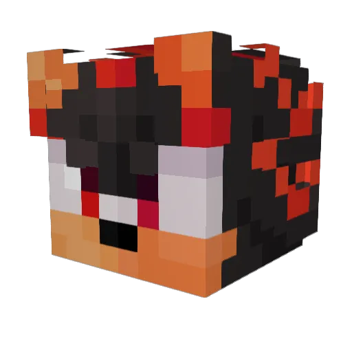 ShadowPupe Minecraft avatar head, 3D render