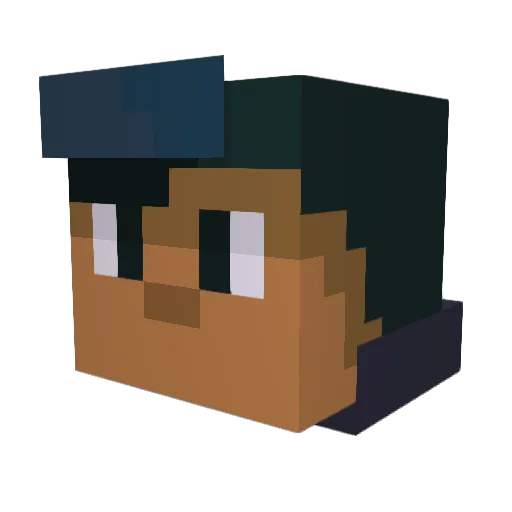 Shadow_Greenvine Minecraft avatar head, 3D render