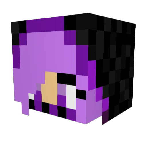 Shadow_Rachel Minecraft avatar head, 3D render
