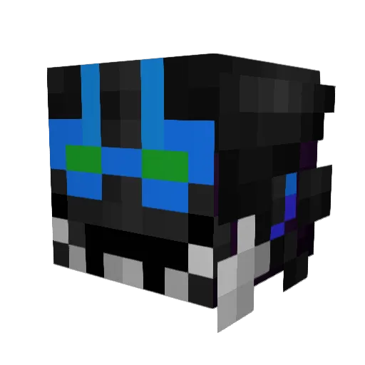 Shadow__08 Minecraft avatar head, 3D render