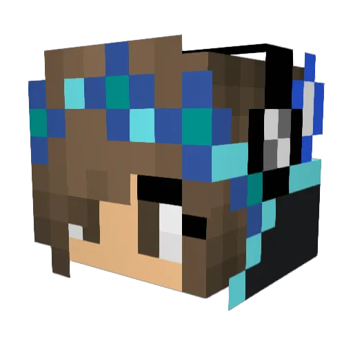 ShadoweyedWolf Minecraft avatar head, 3D render