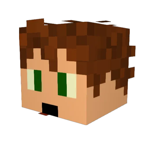 Shadowgan Minecraft avatar head, 3D render