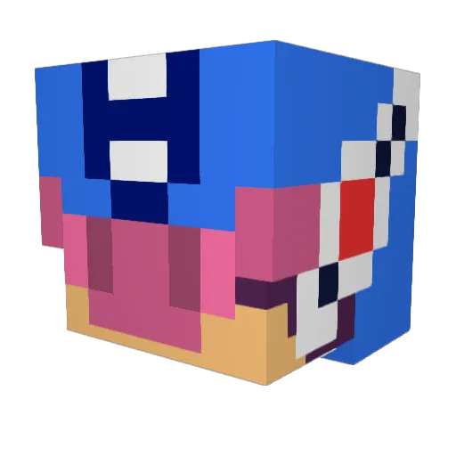 Shadowhdghog Minecraft avatar head, 3D render