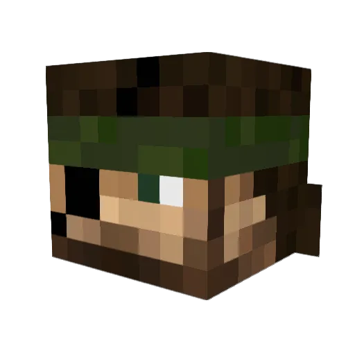 Shadowhuf Minecraft avatar head, 3D render