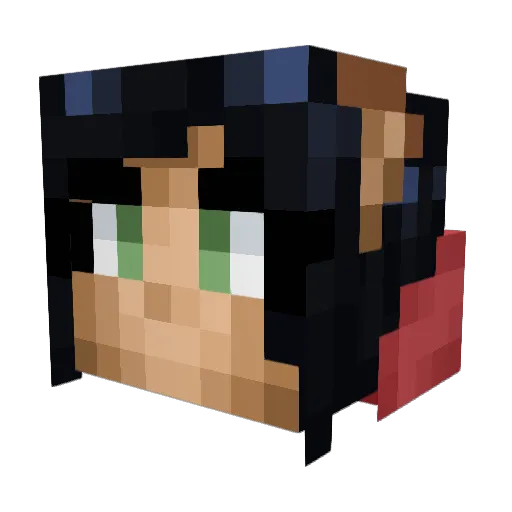 Shadowigel Minecraft avatar head, 3D render